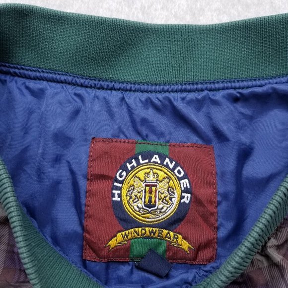 Highlander‎ Windwear Mens XL Purple Plaid Nylon Windbreaker V Neck Pullover Golf - Picture 7 of 10